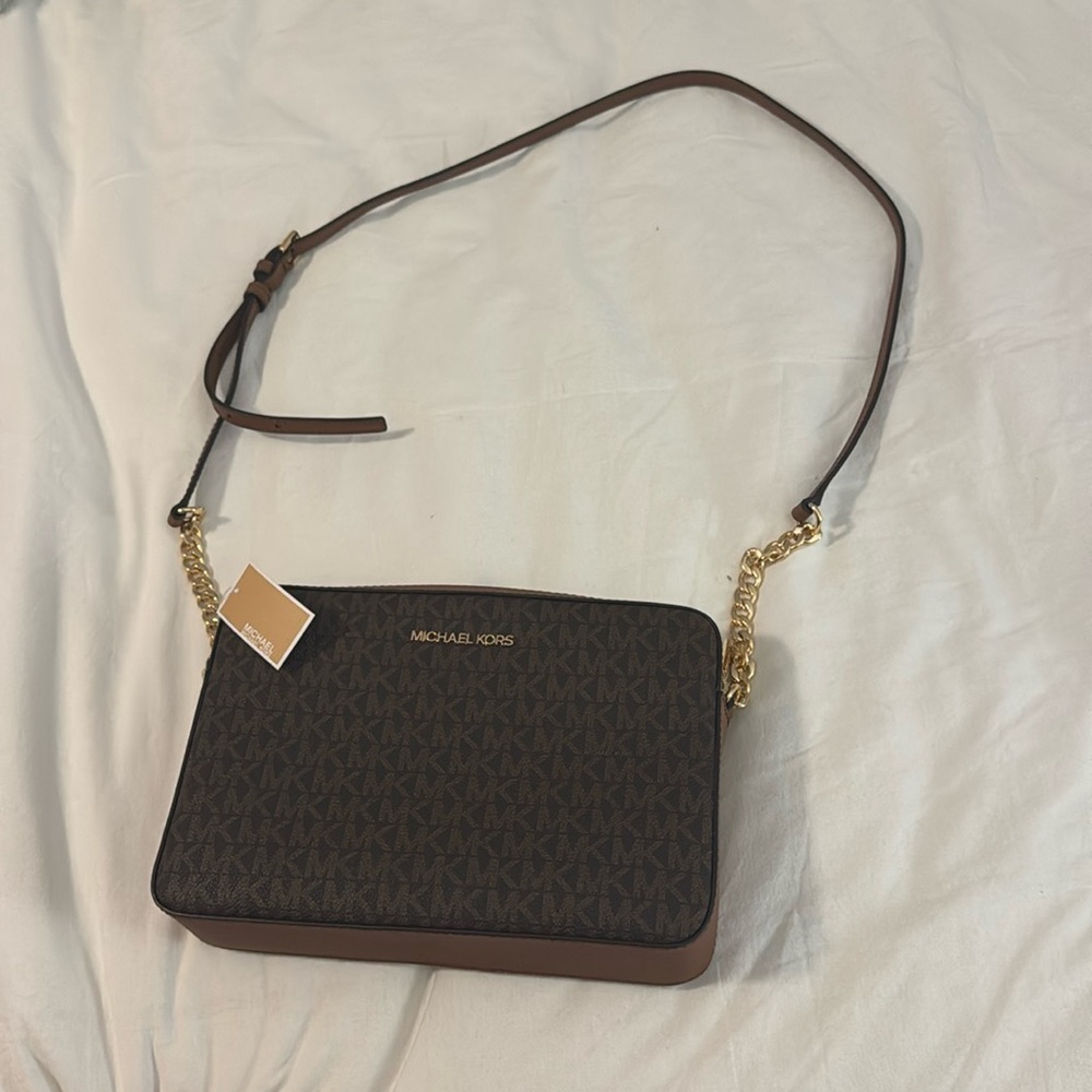 Michael Kors Jet Set Large Printed Logo Crossbody Bag